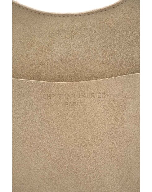 Cremefarbene Schultertasche Calma aus Leder - 26x31x5 cm