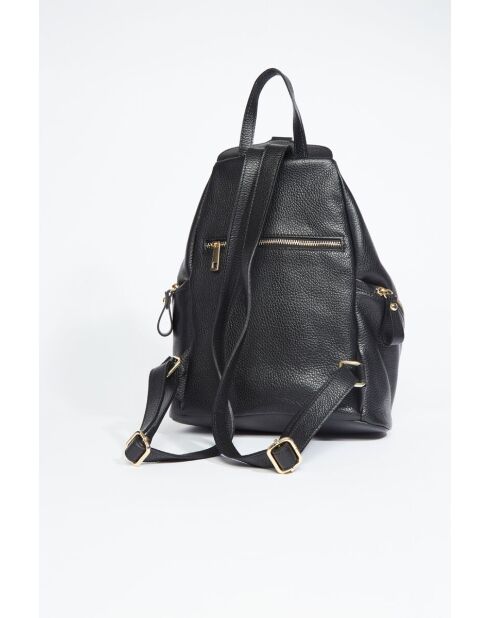 Zaino Racha in pelle nera - 40x30x16 cm