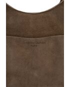 Calma Schultertasche aus taupefarbenem Leder - 26x31x5 cm