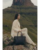 Sac à main en cuir Aurora noir - 39x27x13 cm