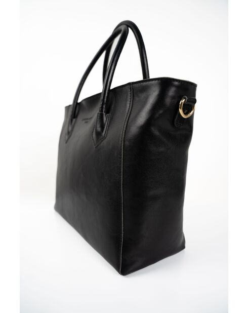 Sac à main en cuir Aurora noir - 39x27x13 cm