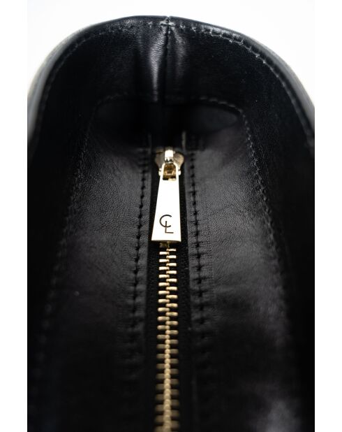 Sac à main en cuir Aurora noir - 39x27x13 cm