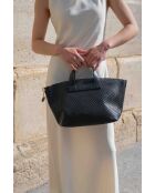 Sac à main en cuir Capri noir - 42x24x14,5 cm