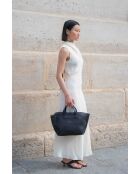 Sac à main en cuir Capri noir - 42x24x14,5 cm