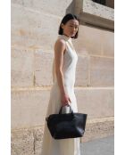 Sac à main en cuir Capri noir - 42x24x14,5 cm