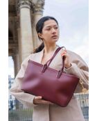 Sac cabas en cuir Serinity bordeaux - 40x22x11,5 cm