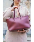 Sac cabas en cuir Serinity bordeaux - 40x22x11,5 cm