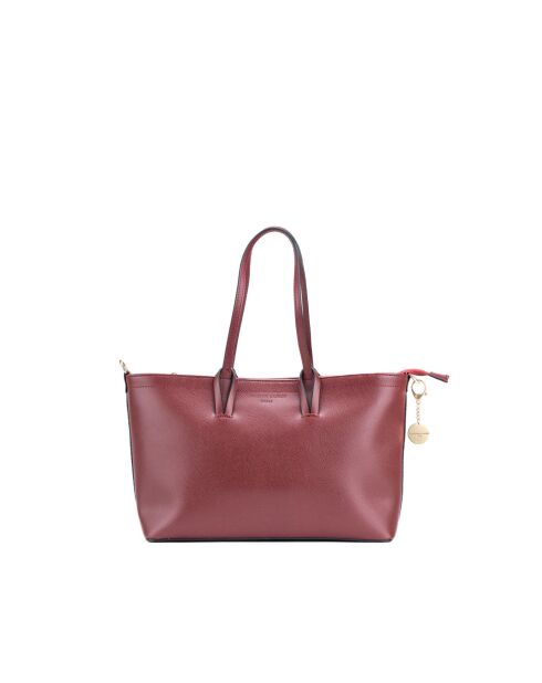 Sac cabas en cuir Serinity bordeaux - 40x22x11,5 cm