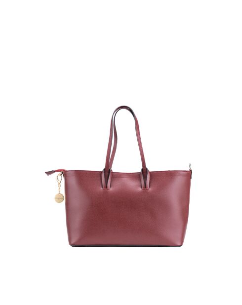 Sac cabas en cuir Serinity bordeaux - 40x22x11,5 cm