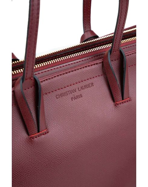 Sac cabas en cuir Serinity bordeaux - 40x22x11,5 cm