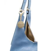 Himmelblaue Sierra Schultertasche aus Leder - 37x22x14 cm