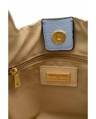 Himmelblaue Sierra Schultertasche aus Leder - 37x22x14 cm