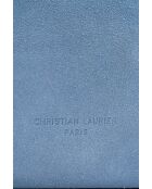 Himmelblaue Sierra Schultertasche aus Leder - 37x22x14 cm