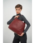 Sac porte épaule en cuir Orient bordeaux - 38,5x34x13 cm