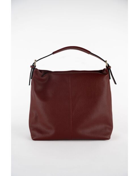 Sac porte épaule en cuir Orient bordeaux - 38,5x34x13 cm