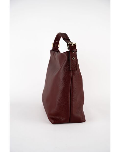 Sac porte épaule en cuir Orient bordeaux - 38,5x34x13 cm