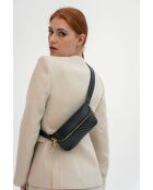 Bolso tipo banana de piel negra Manel - 25x10x6 cm