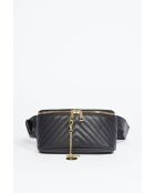 Bolso tipo banana de piel negra Manel - 25x10x6 cm