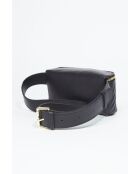 Bolso tipo banana de piel negra Manel - 25x10x6 cm