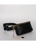 Bolso tipo banana de piel negra Manel - 25x10x6 cm