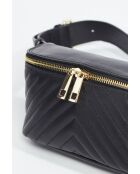 Bolso tipo banana de piel negra Manel - 25x10x6 cm
