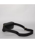 Bolso tipo banana de piel negra Manel - 25x10x6 cm