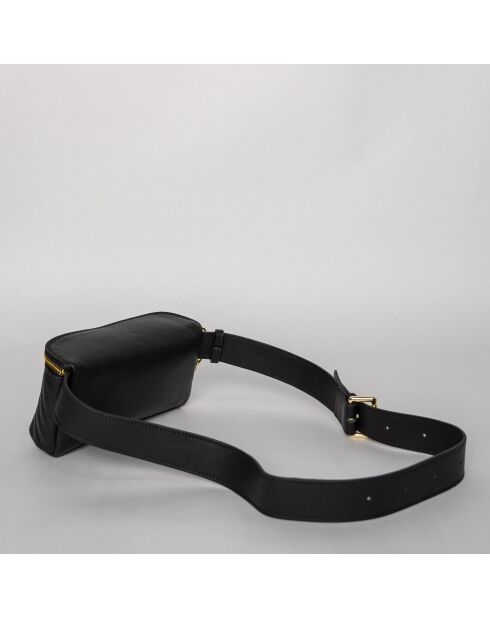 Bolso tipo banana de piel negra Manel - 25x10x6 cm