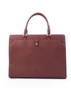 Sac à main en cuir Nya bordeaux - 42x32x14 cm