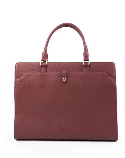Sac à main en cuir Nya bordeaux - 42x32x14 cm