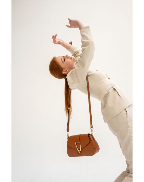 Leorad Schultertasche aus Kamelleder - 20x15x6 cm