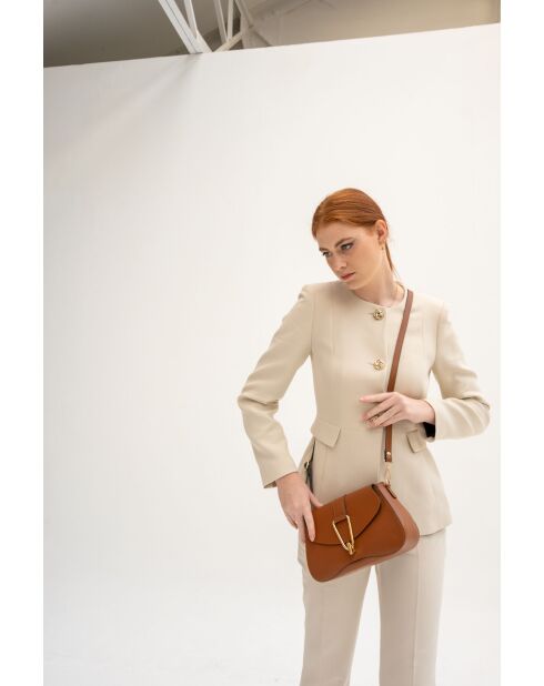 Leorad Schultertasche aus Kamelleder - 20x15x6 cm