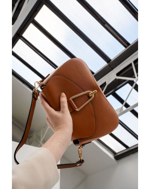 Leorad Schultertasche aus Kamelleder - 20x15x6 cm
