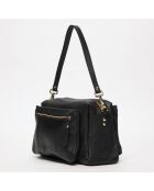 Bandolera Layla de piel negra - 30x18x11,5 cm