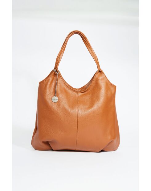 Bandolera Bagi de piel camel - 38x37 cm