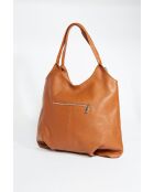 Bandolera Bagi de piel camel - 38x37 cm