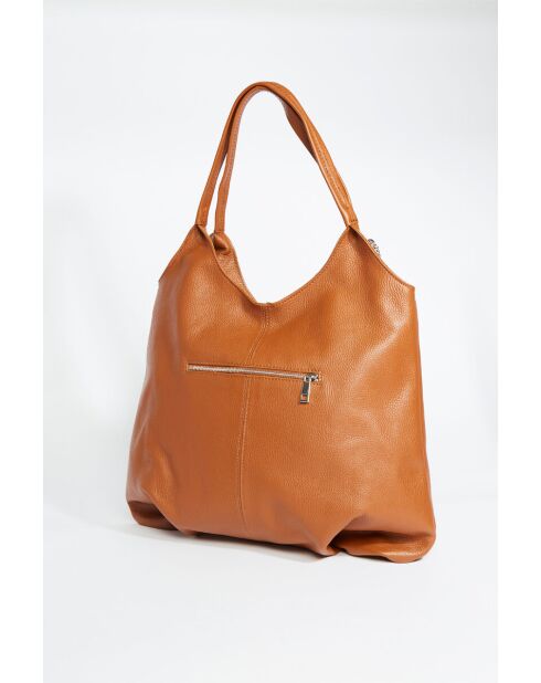 Bandolera Bagi de piel camel - 38x37 cm