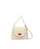 Cremefarbene Schultertasche Zia aus Leder - 21x18x7,5 cm