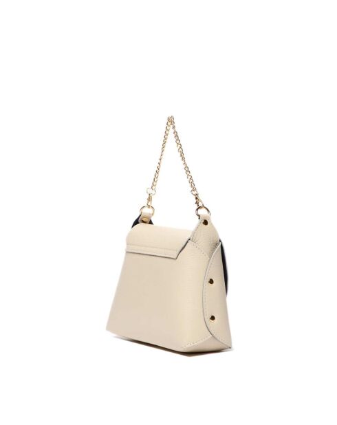 Cremefarbene Schultertasche Zia aus Leder - 21x18x7,5 cm