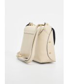 Cremefarbene Schultertasche Zia aus Leder - 21x18x7,5 cm
