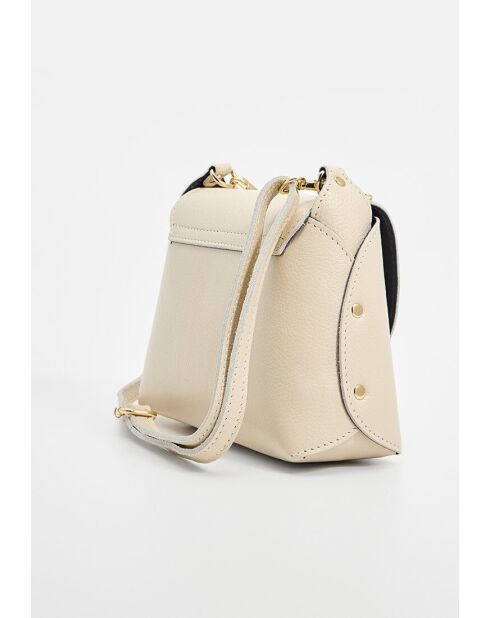 Cremefarbene Schultertasche Zia aus Leder - 21x18x7,5 cm