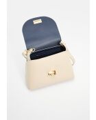 Cremefarbene Schultertasche Zia aus Leder - 21x18x7,5 cm