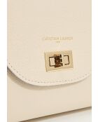Cremefarbene Schultertasche Zia aus Leder - 21x18x7,5 cm