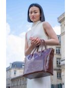 Sac à main en cuir Aurora marron - 39x27x13 cm