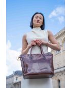 Sac à main en cuir Aurora marron - 39x27x13 cm