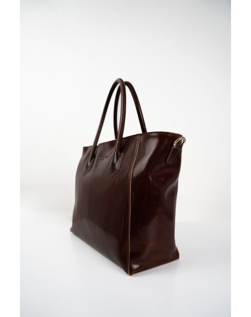 Sac à main en cuir Aurora marron - 39x27x13 cm