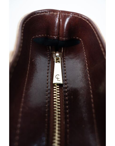 Sac à main en cuir Aurora marron - 39x27x13 cm