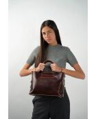 Sac à main en cuir Savannah marron - 33x22x13 cm