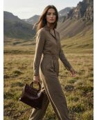 Sac à main en cuir Savannah marron - 33x22x13 cm