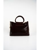Sac à main en cuir Savannah marron - 33x22x13 cm