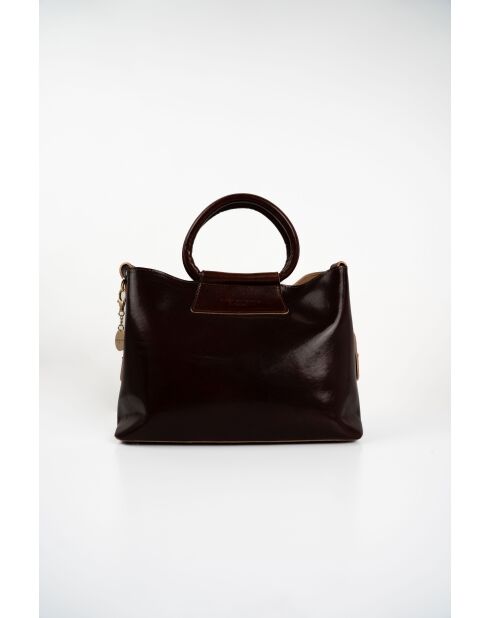 Sac à main en cuir Savannah marron - 33x22x13 cm